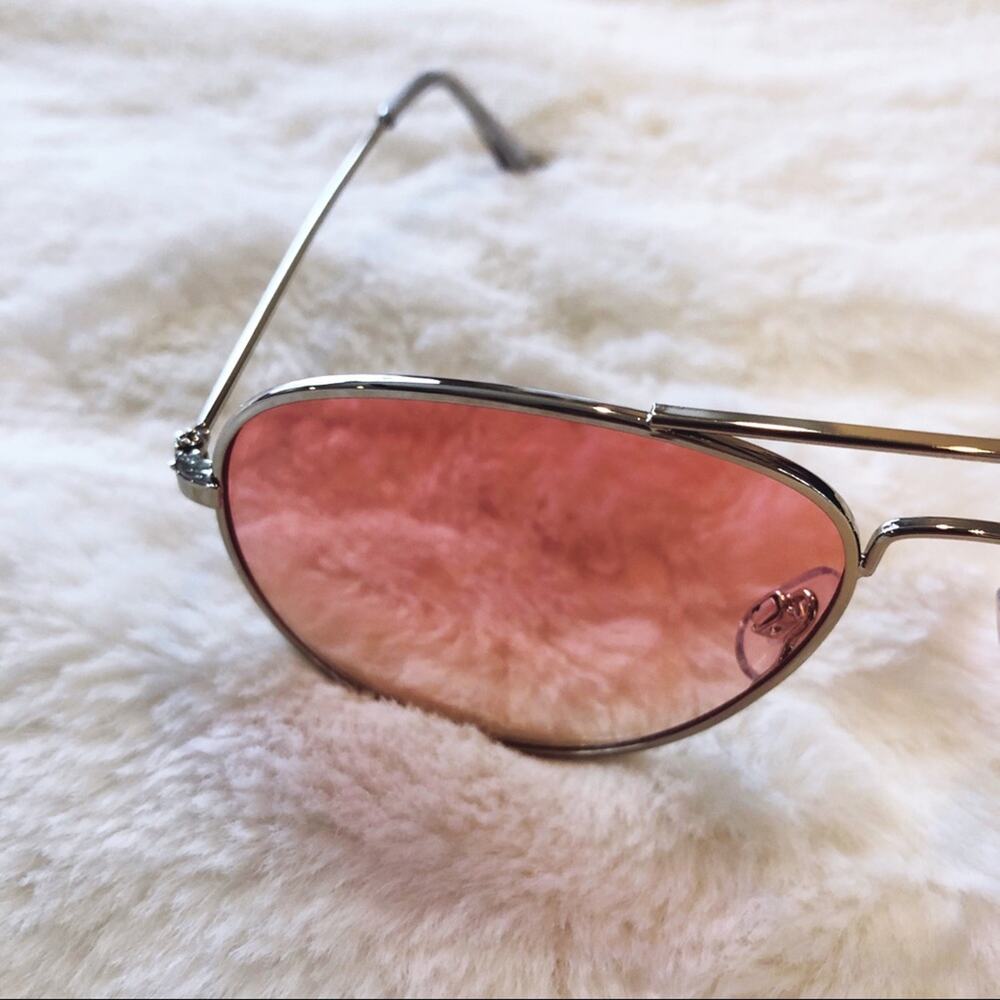 Rosalia Light Pink Full Rim Aviator Sunglasses - Picture 6 of 9